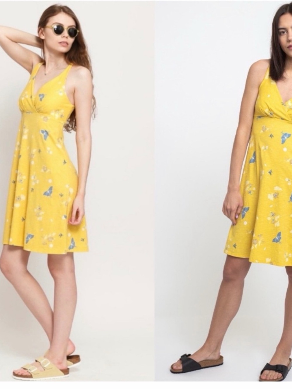 Patagonia Yellow Floral Sundress with V-Neck